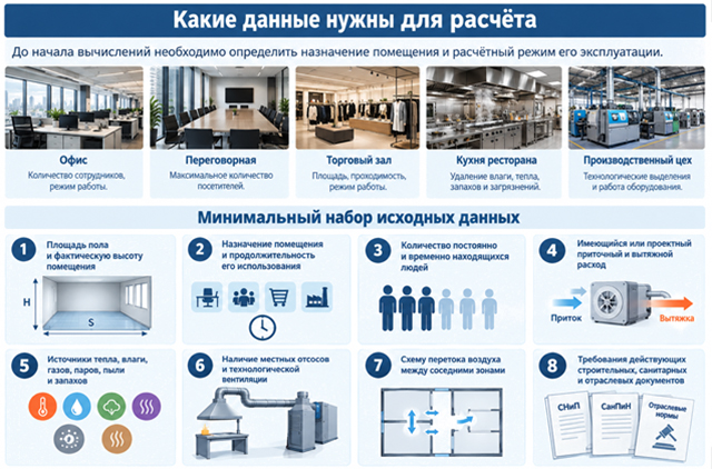 расчет кратности воздухообмена
